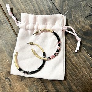 Uncommon James Black Floral Hoops